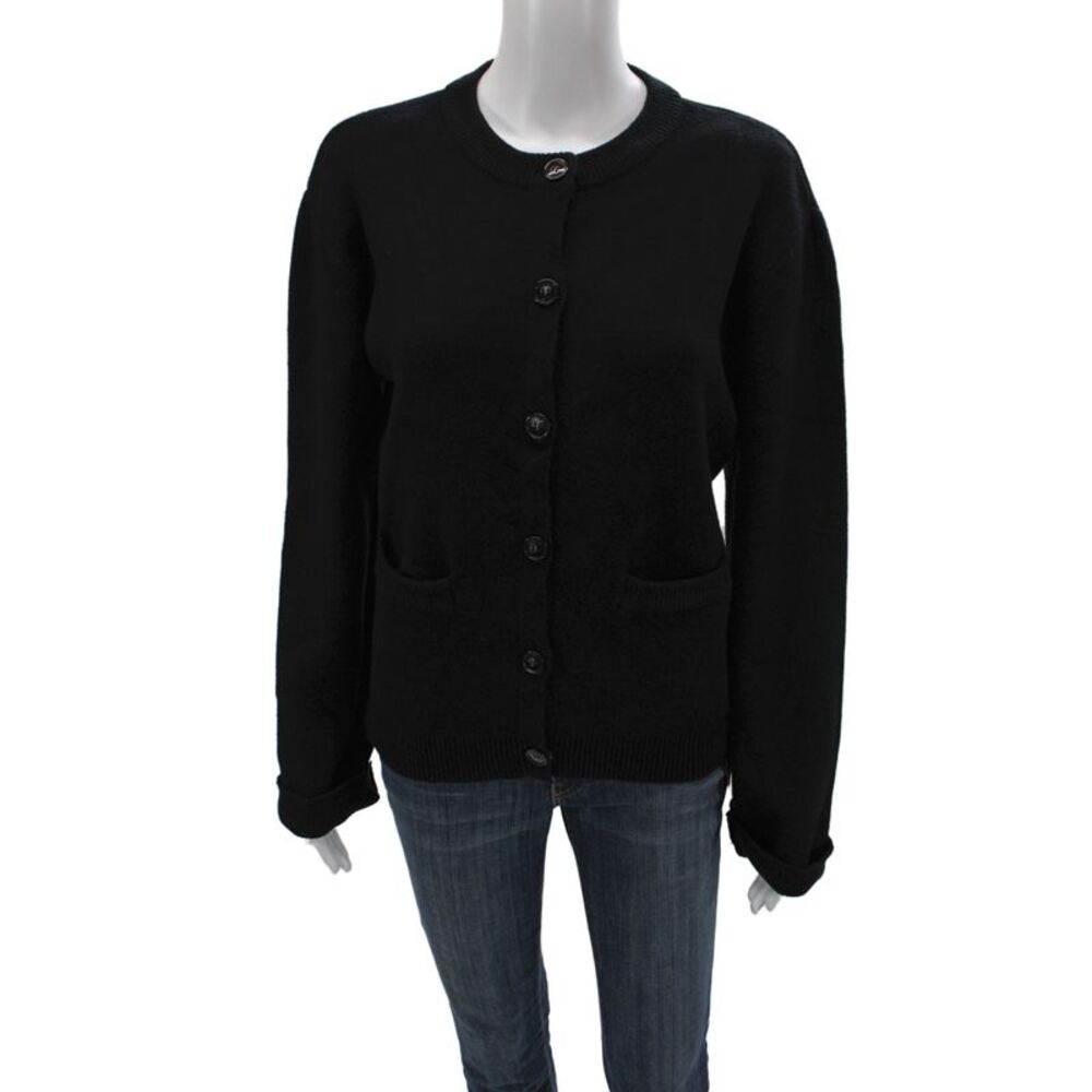 Beige Botany Womens Cardigan Sweater Black 44% Viscose Long Sleeve Size S